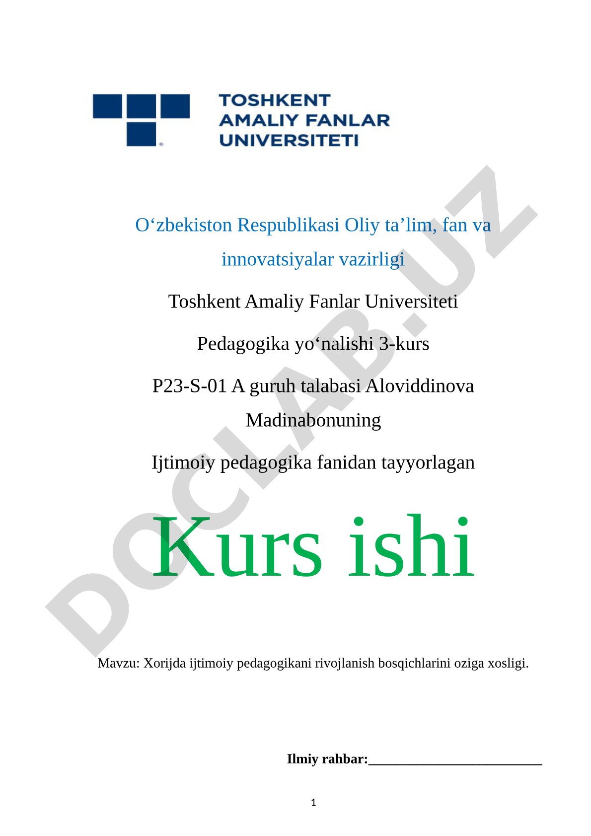 Ijtimoiy pedagogikaning xorijda rivojlanish bosqichlari