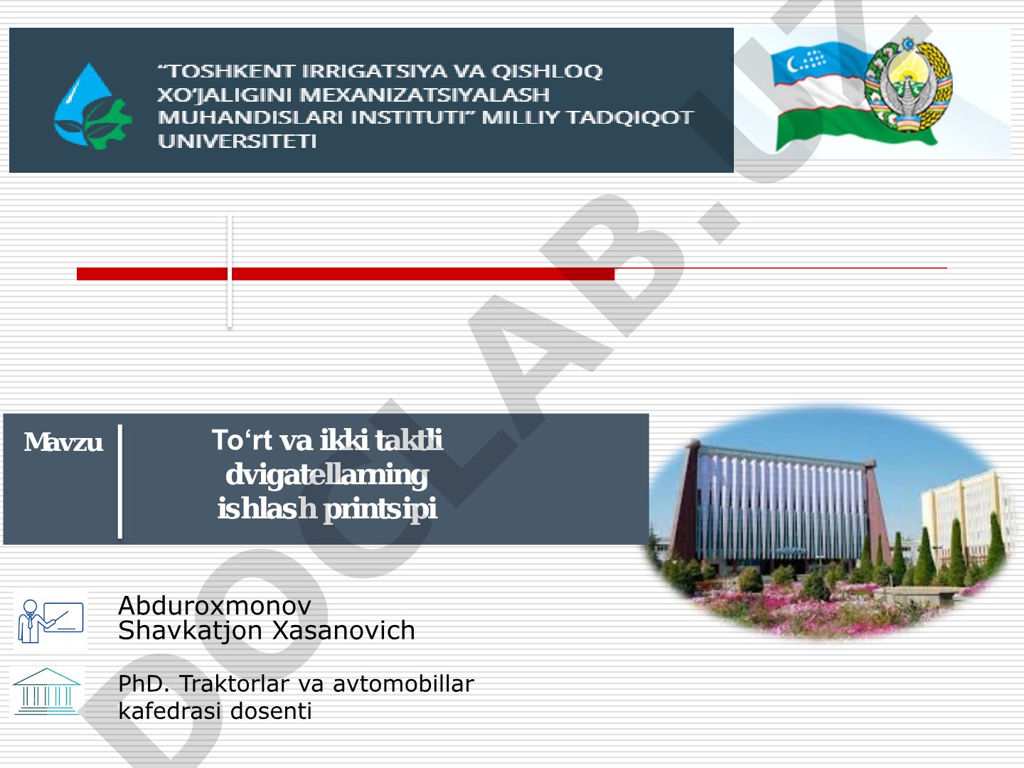 To‘rt va ikki taktli dvigatellar ishlash printsipi