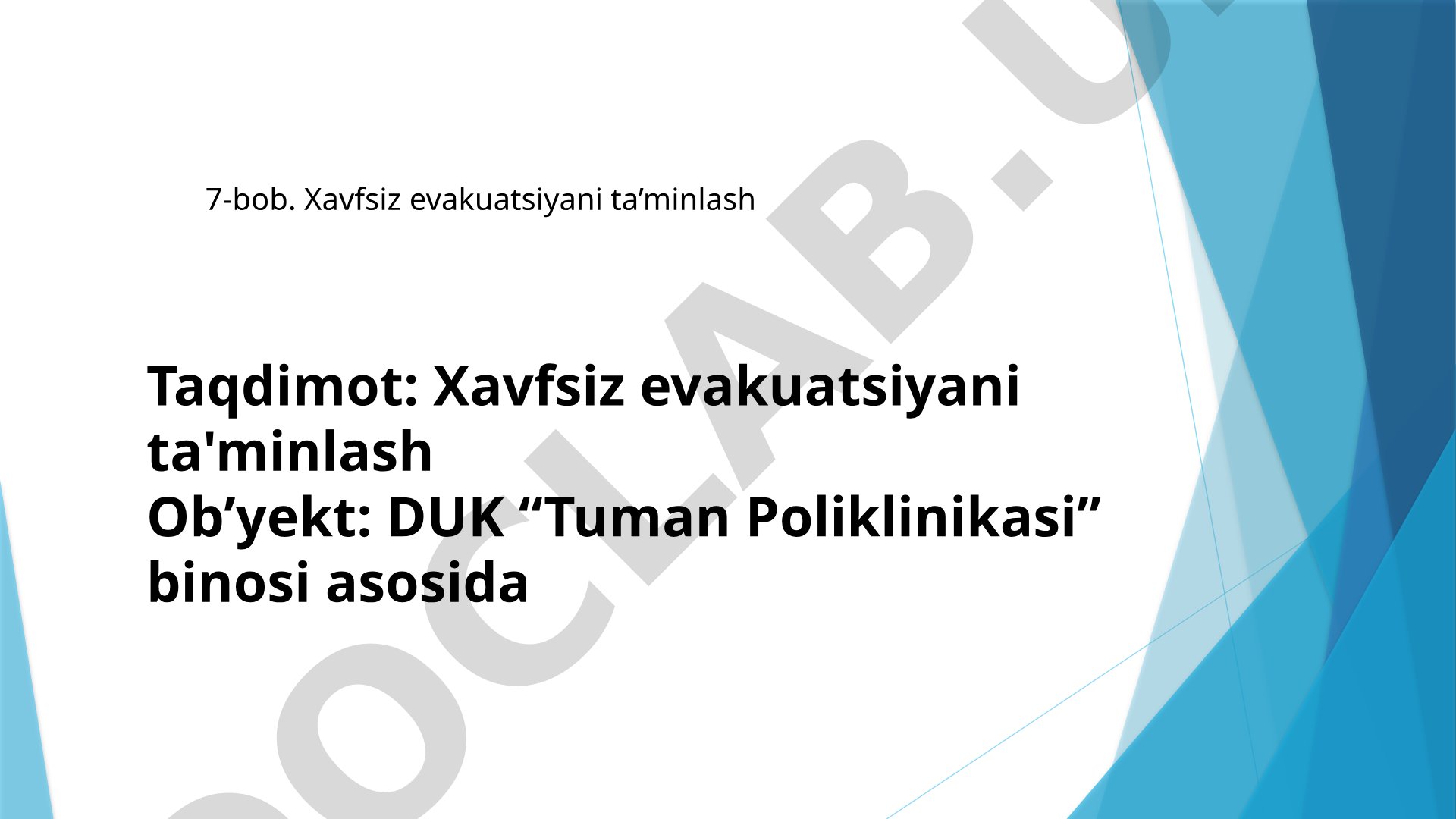Xavfsiz Evakuatsiya Taqdimoti