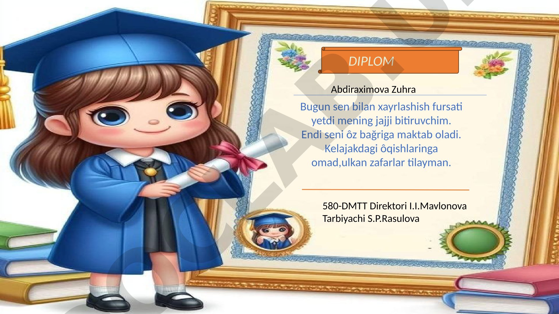 Bitiruvchiga Bag'ishlangan Diplomatik Xat