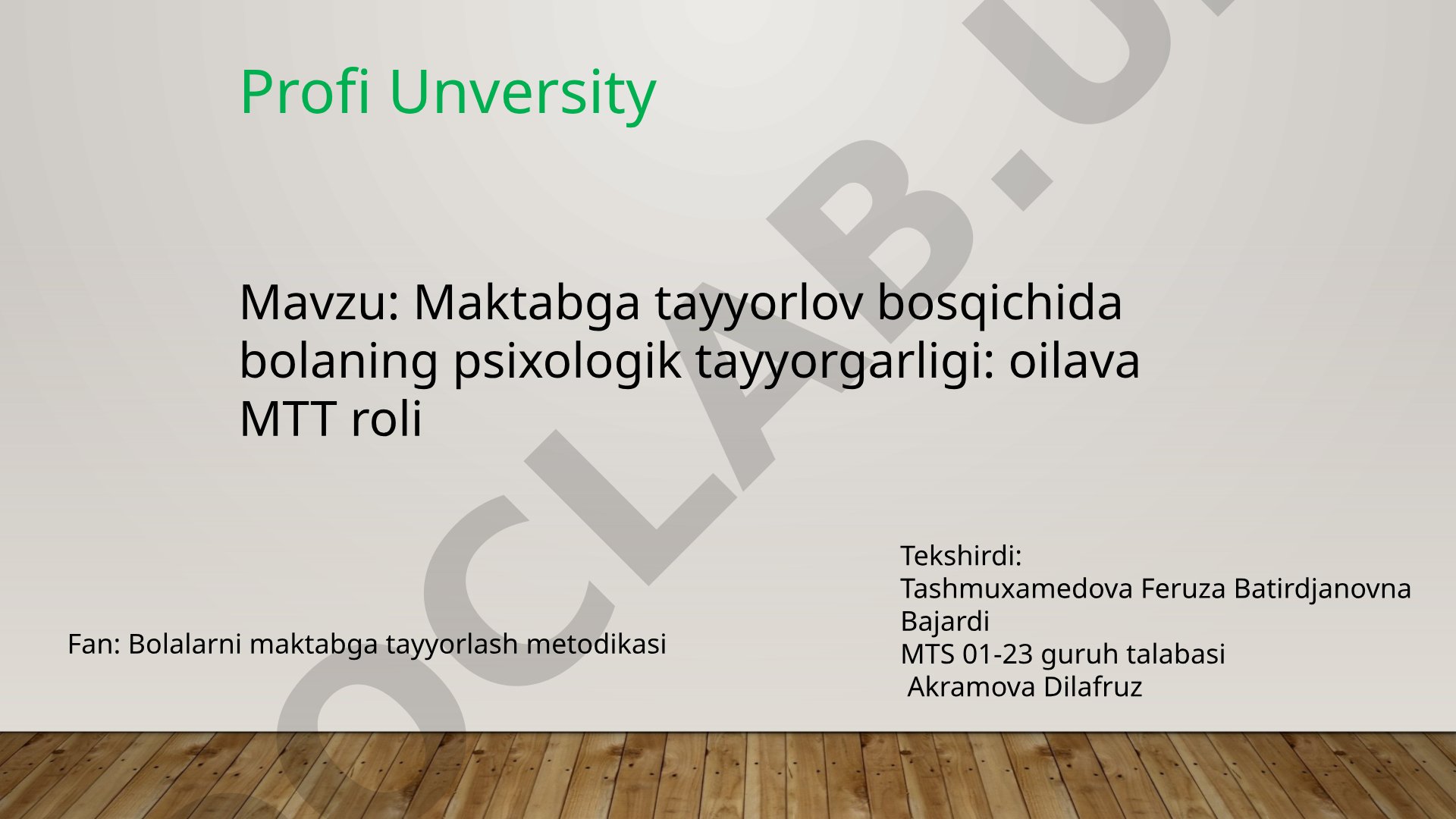 Maktabga tayyorlov bosqichida bolaning psixologik tayyorgarligi