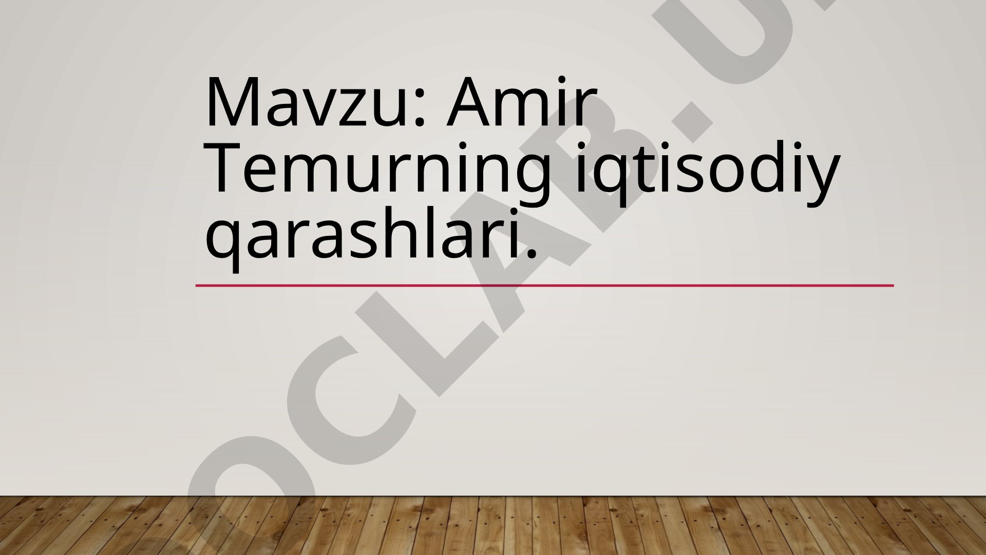Amir Temurning Iqtisodiy Qarashlari