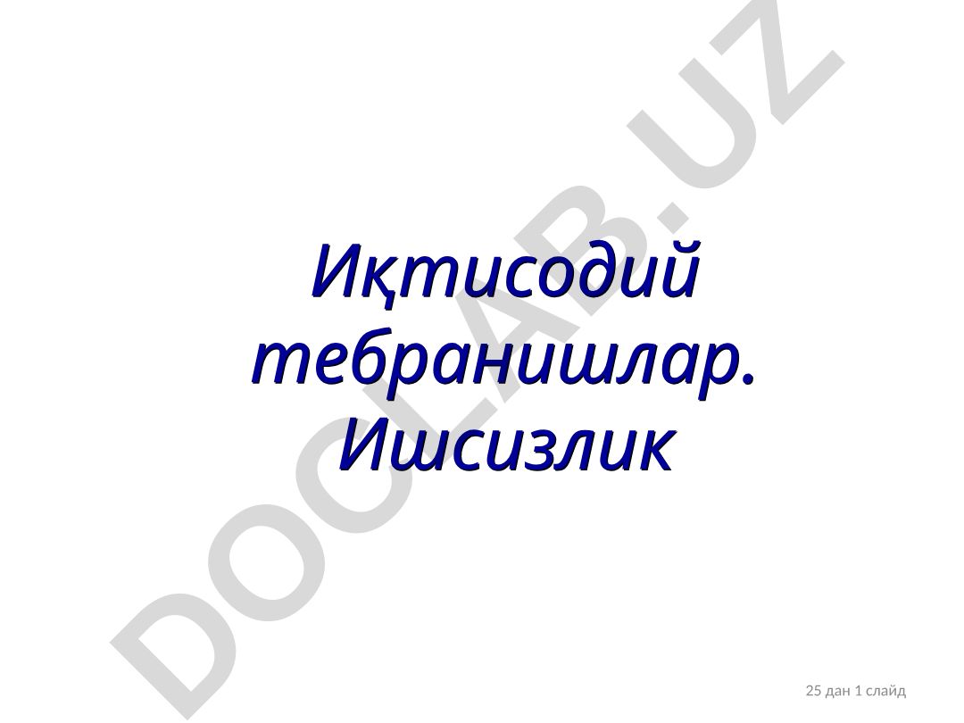 Iqtisodiy tebranishlar va iqtisodiy davrlar
