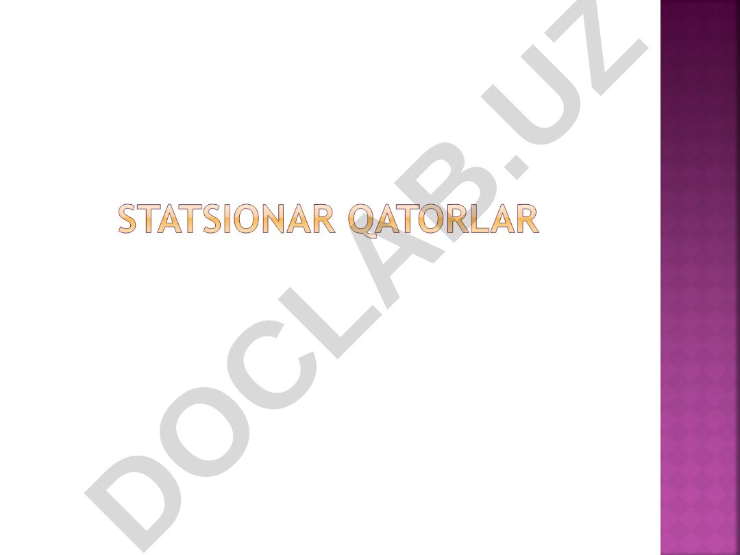 Iqtisodiy jarayonlarni bashoratlash va vaqtli qatorlar tahlili