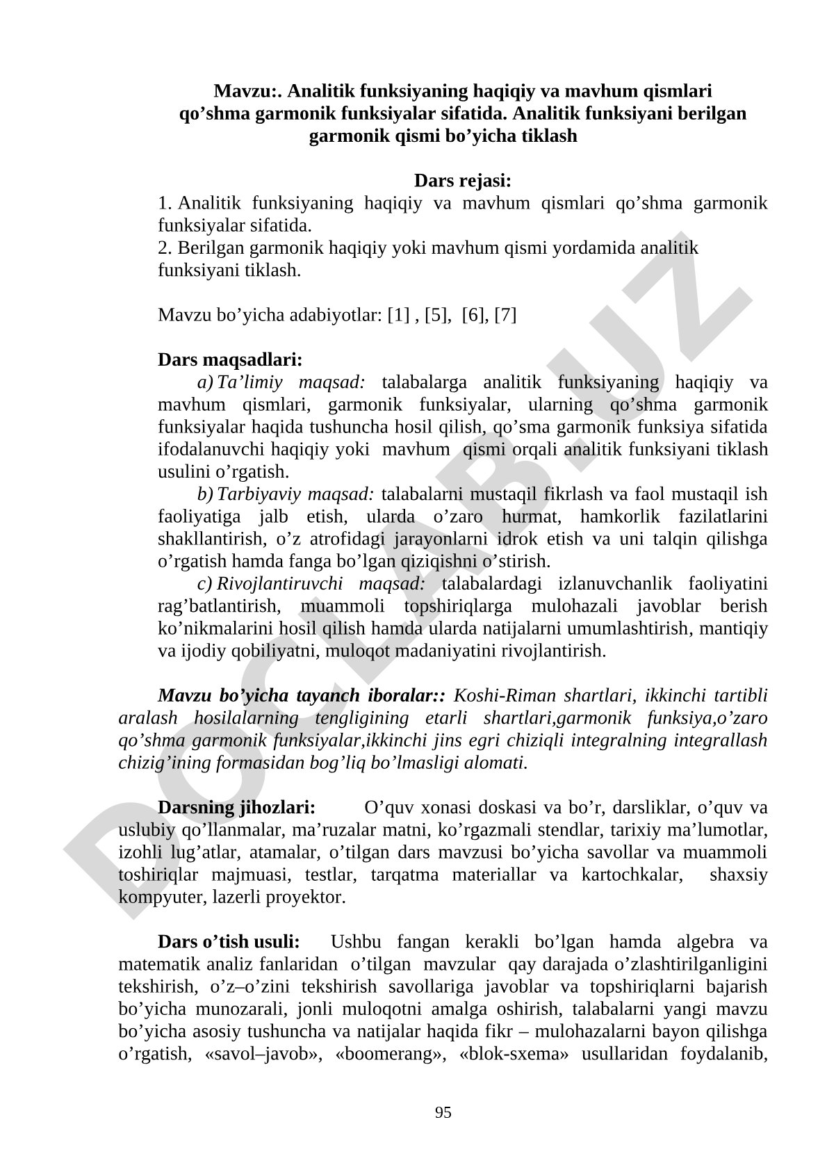 Analitik funksiyaning haqiqiy va mavhum qismlari qo'shma garmonik funksiyalar sifatida