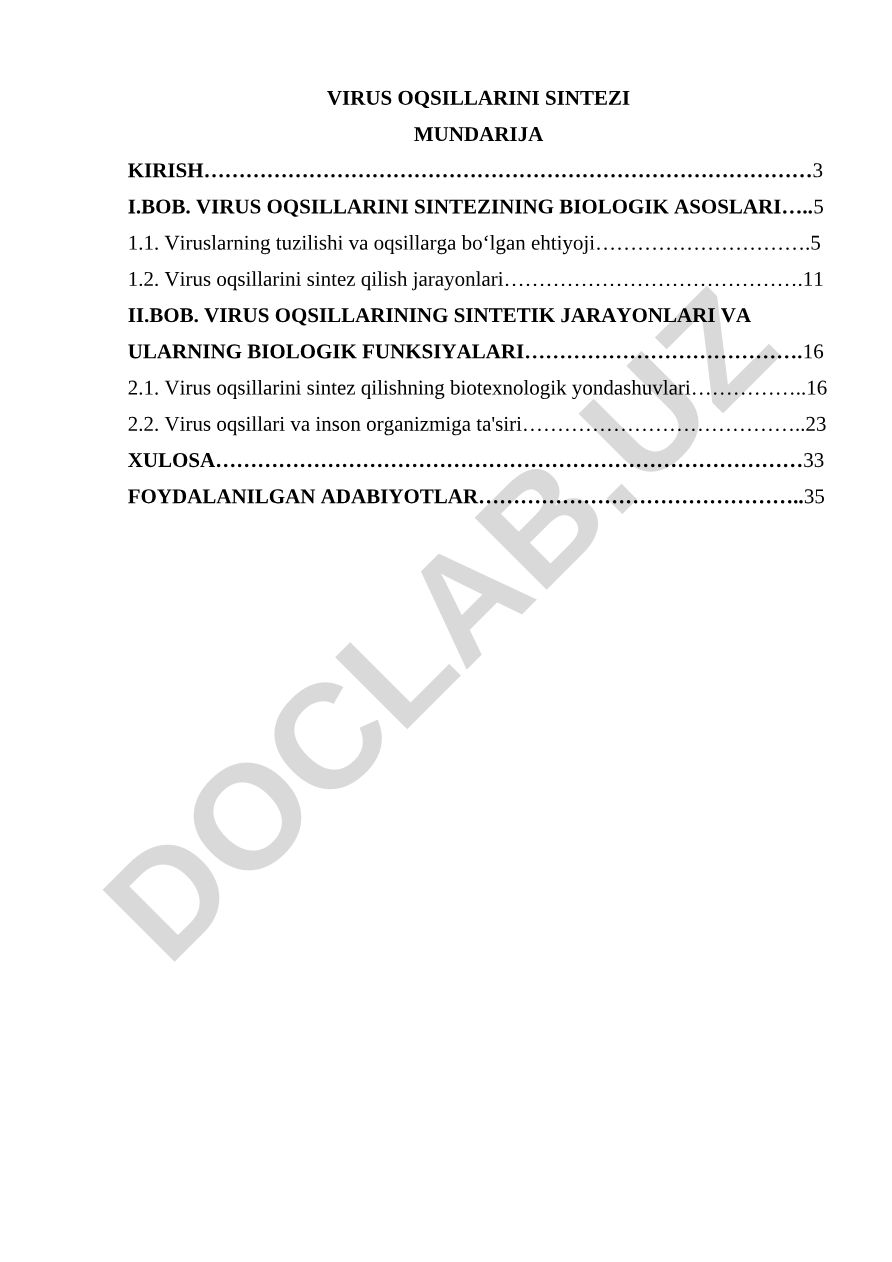 Virus oqsillarini sintezi
