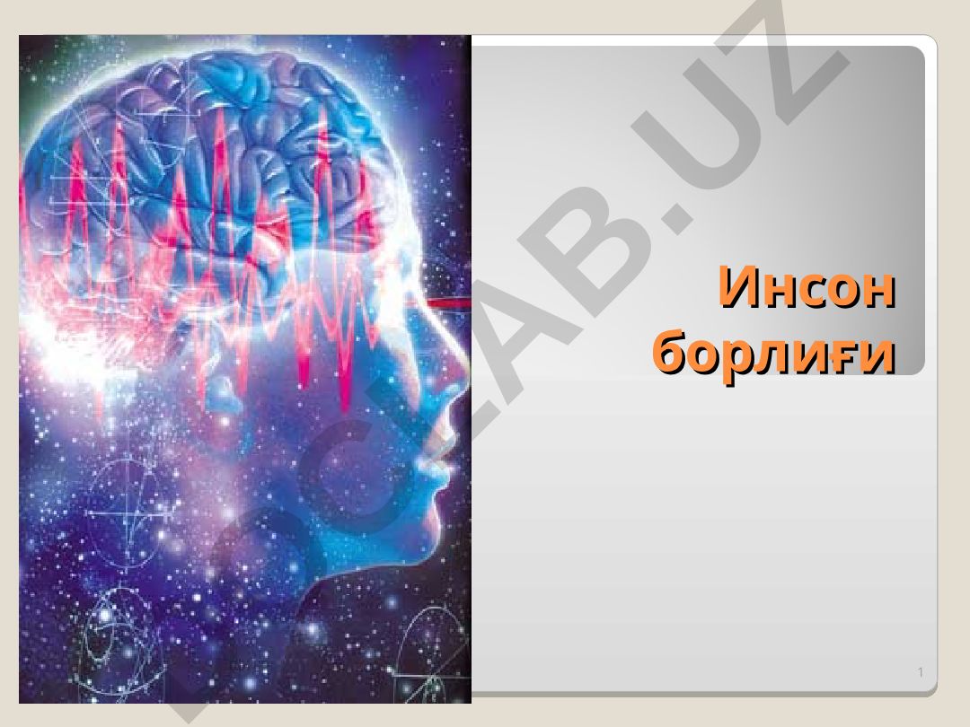 Инсон борлиғида онгнинг табиати ва ижтимоий онг борлиғи