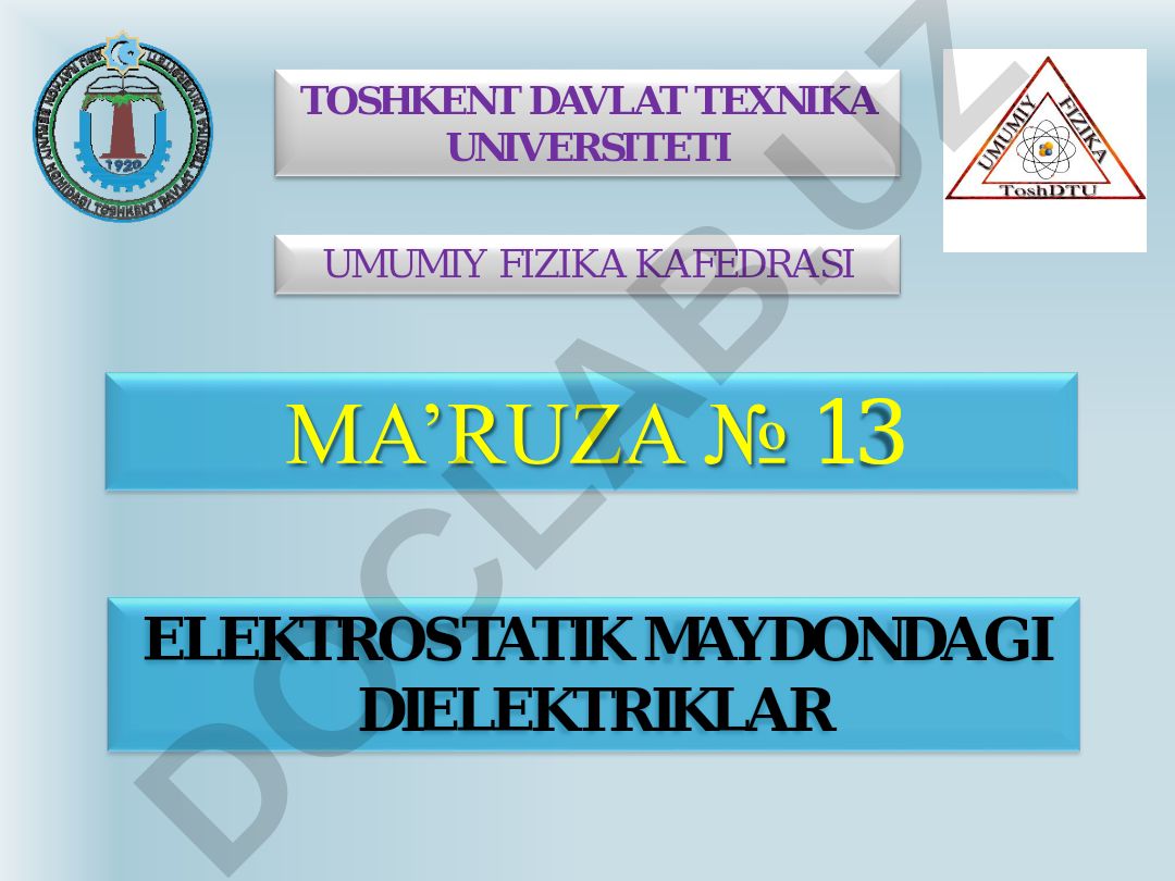 Elektrostatik maydondagi dielektriklar