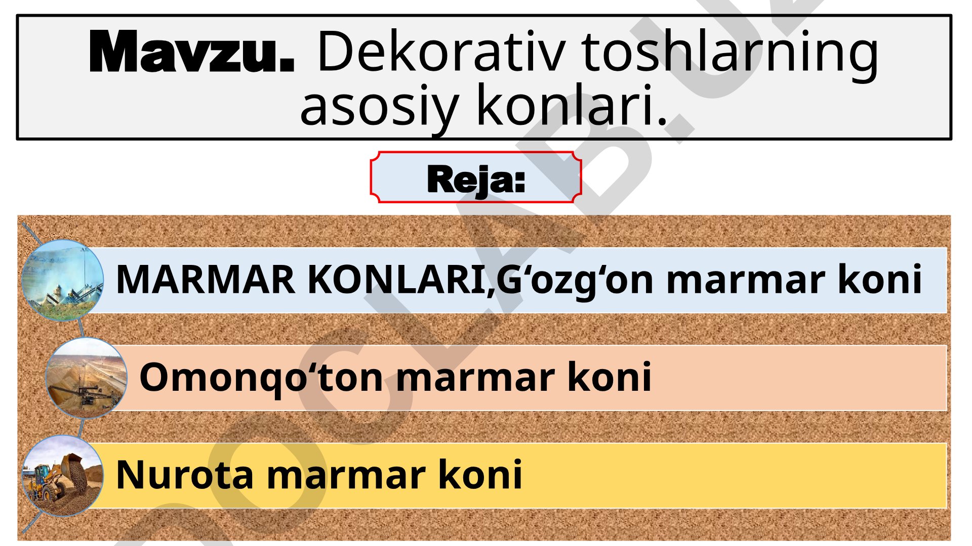 Dekorativ toshlarning asosiy konlari