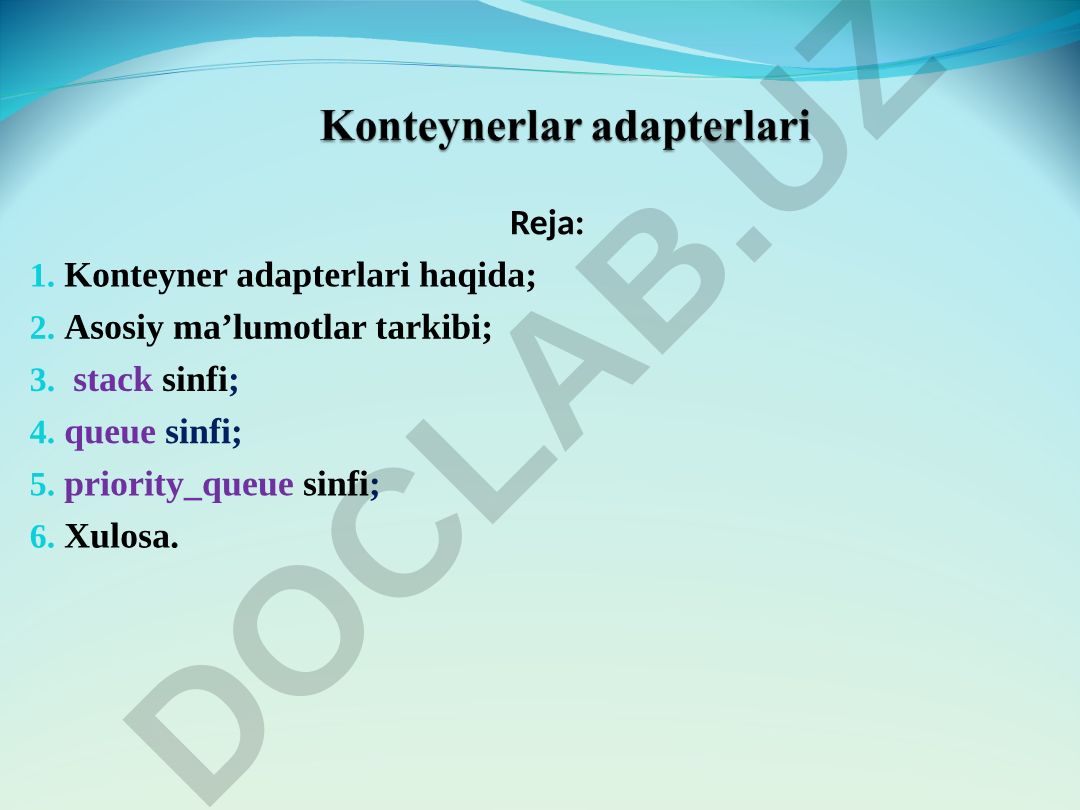 Konteyner adapterlari haqida