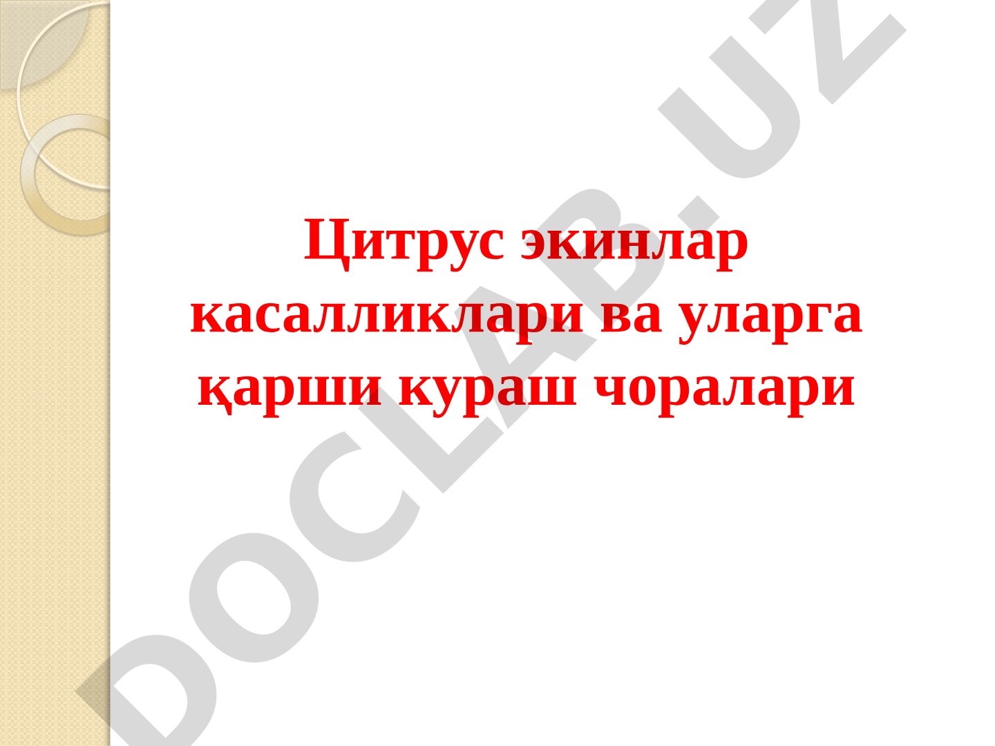 Цитрус экинлар касалликлари ва уларга қарши кураш чоралари