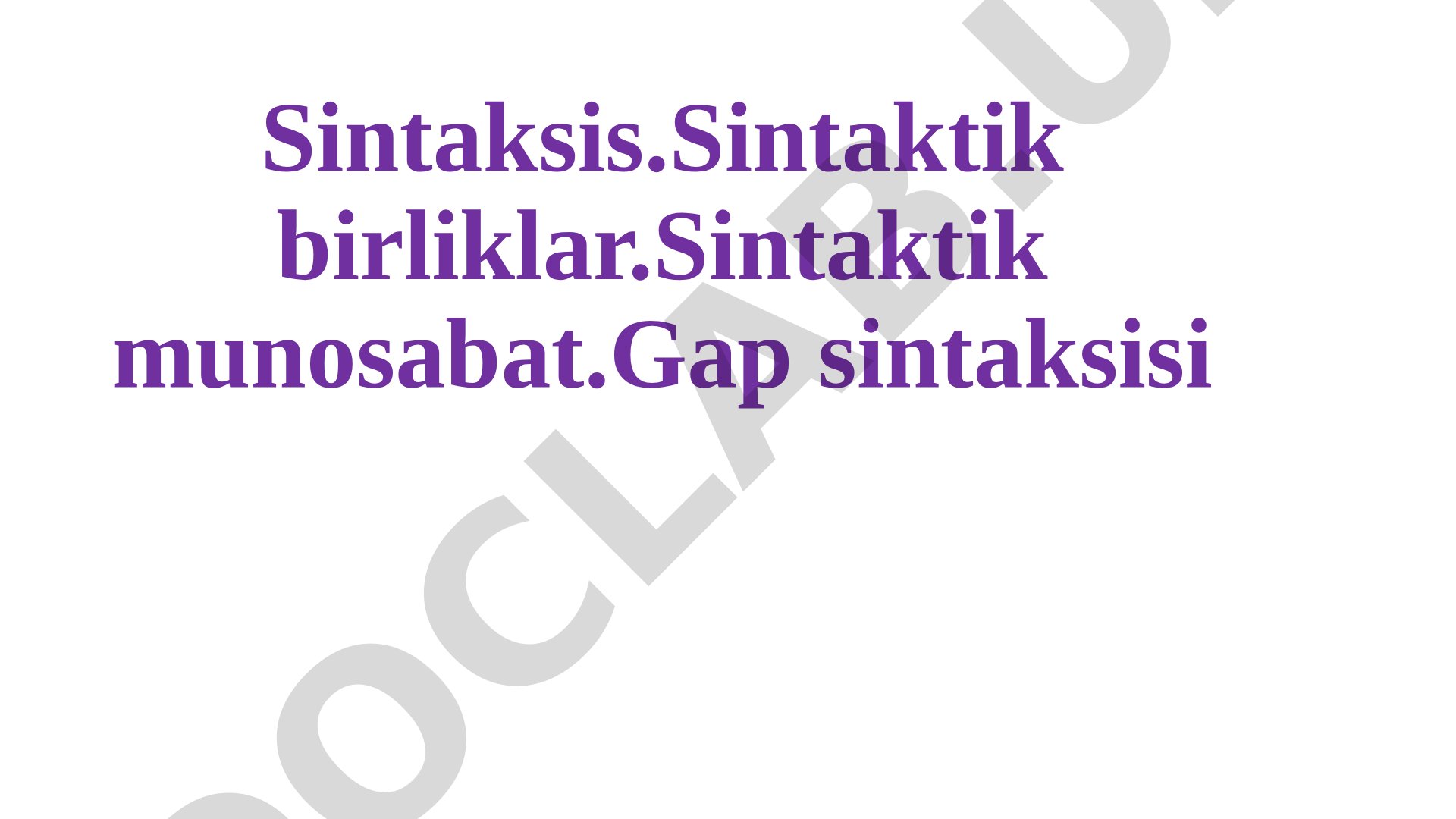 Sintaksis va gap tuzilishi haqida