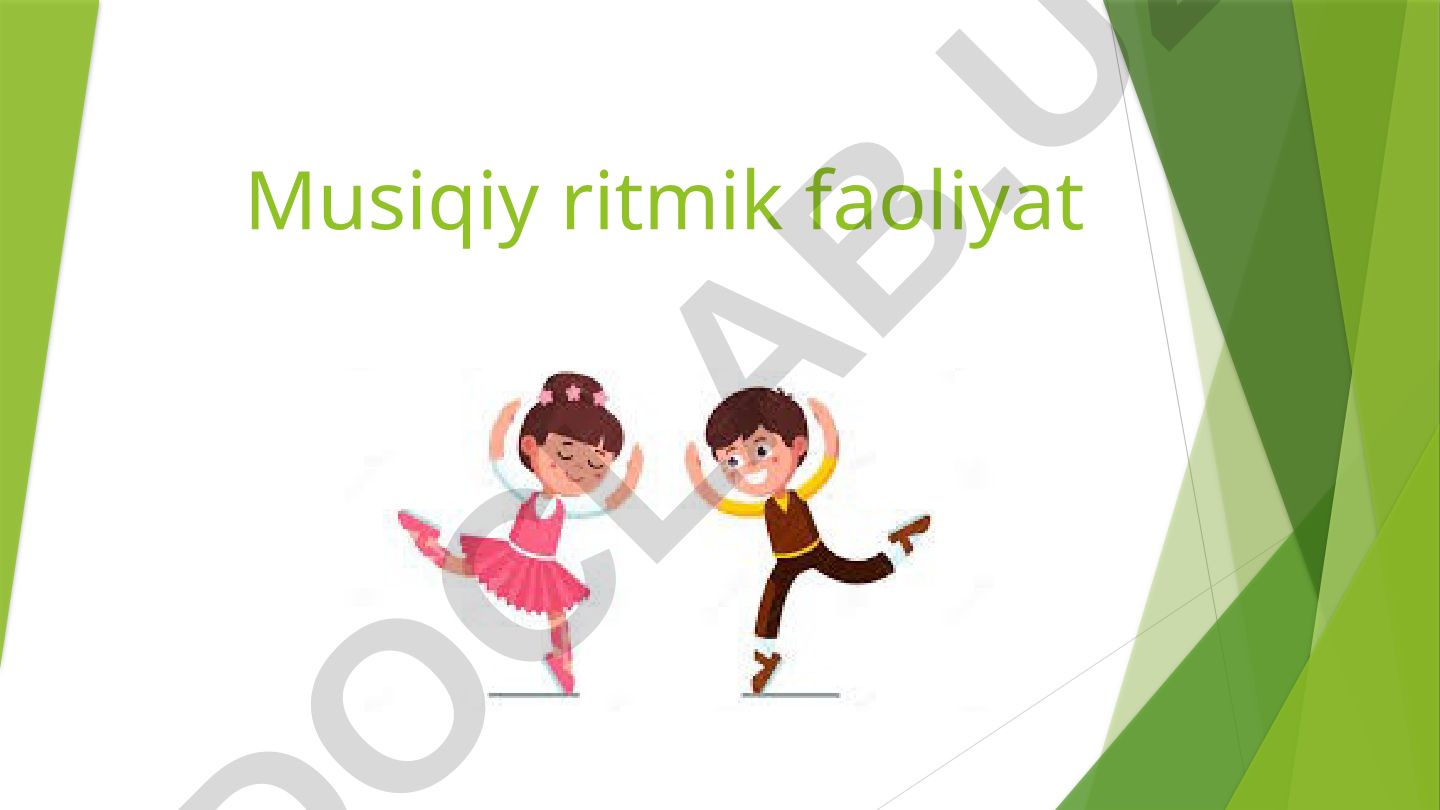 Maktabgacha ta'limda musiqiy-ritmik faoliyatning o'ziga xosligi