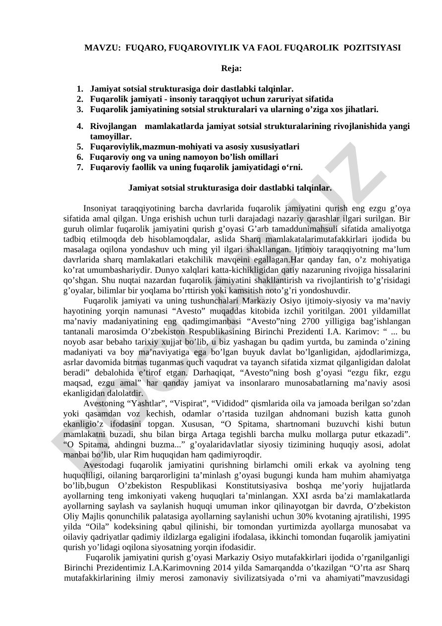 Fuqaro, fuqaroviylik va faol fuqarolik pozitsiyasi