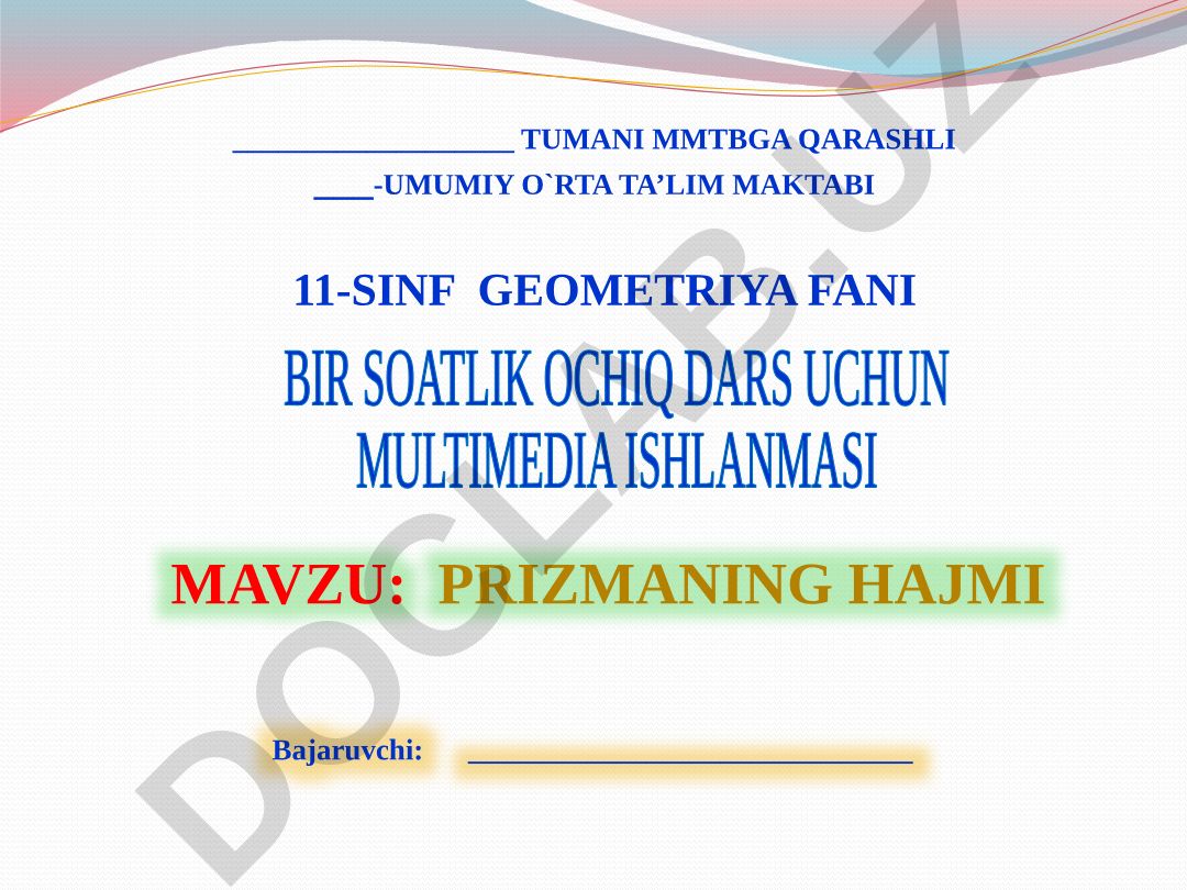 Prizmaning hajmi
