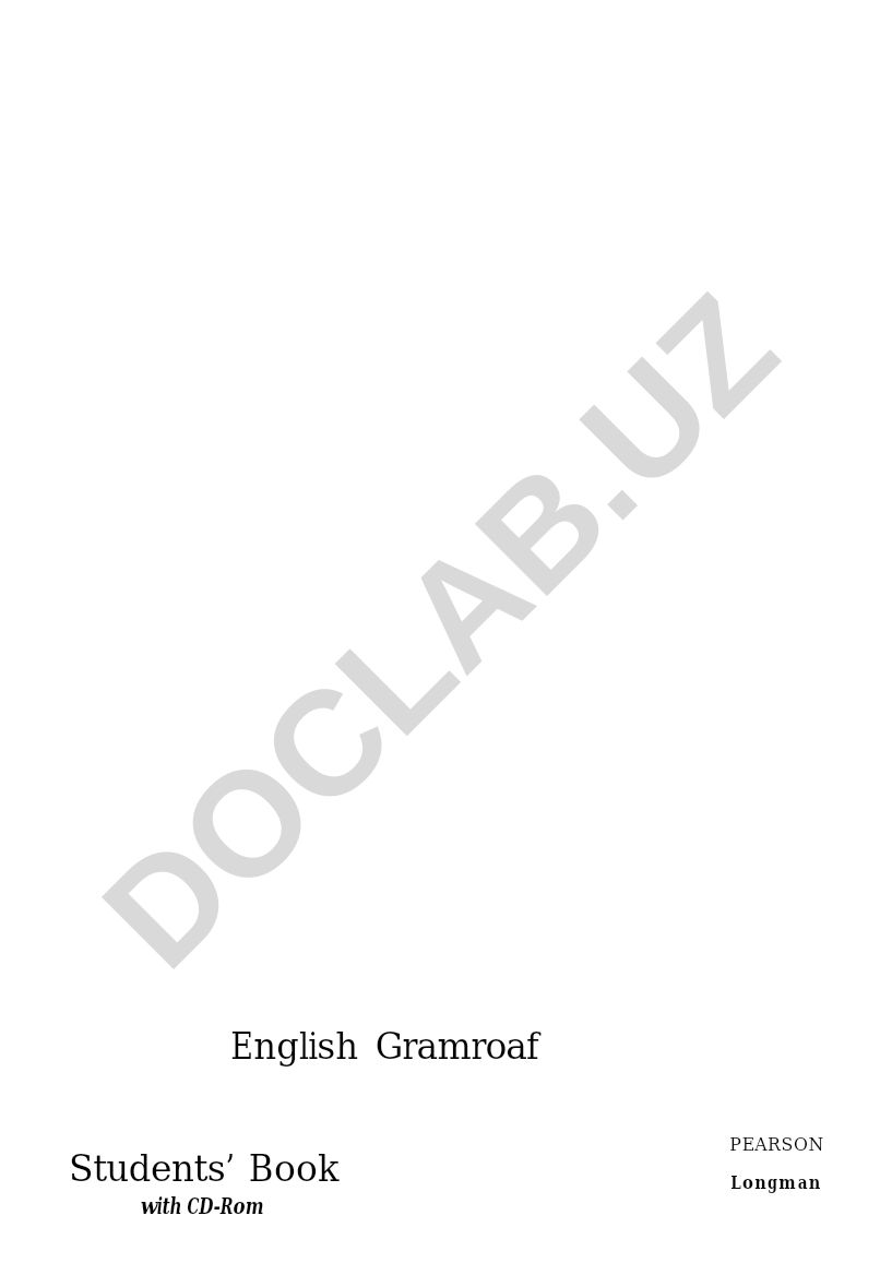 English Grammar Pearson Students' Book with CD-Rom