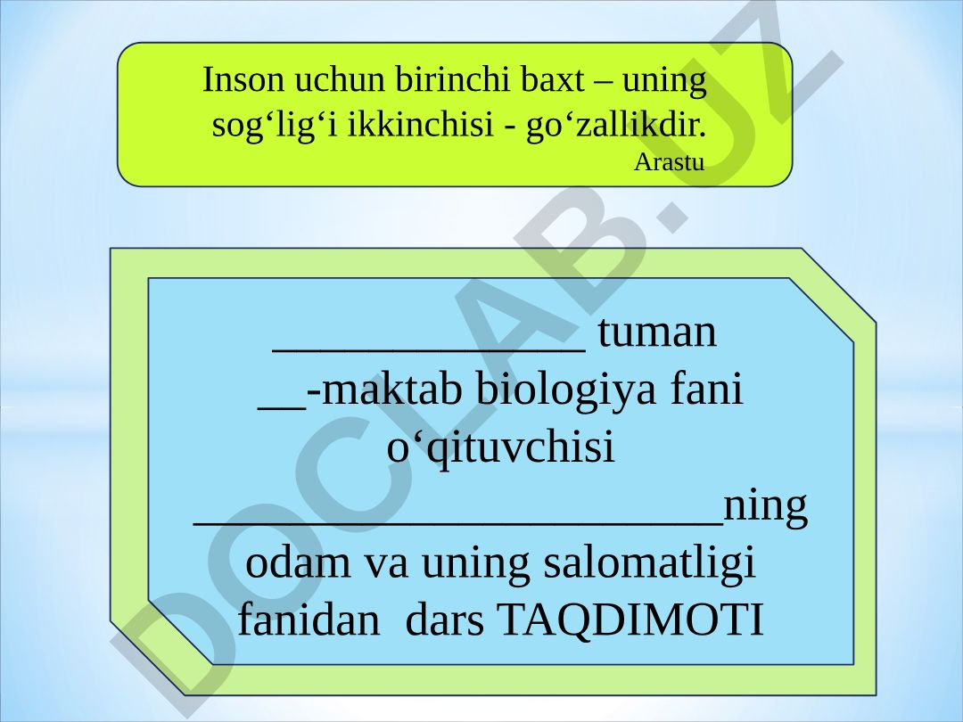 Bolaning o‘sishi va rivojlanishi