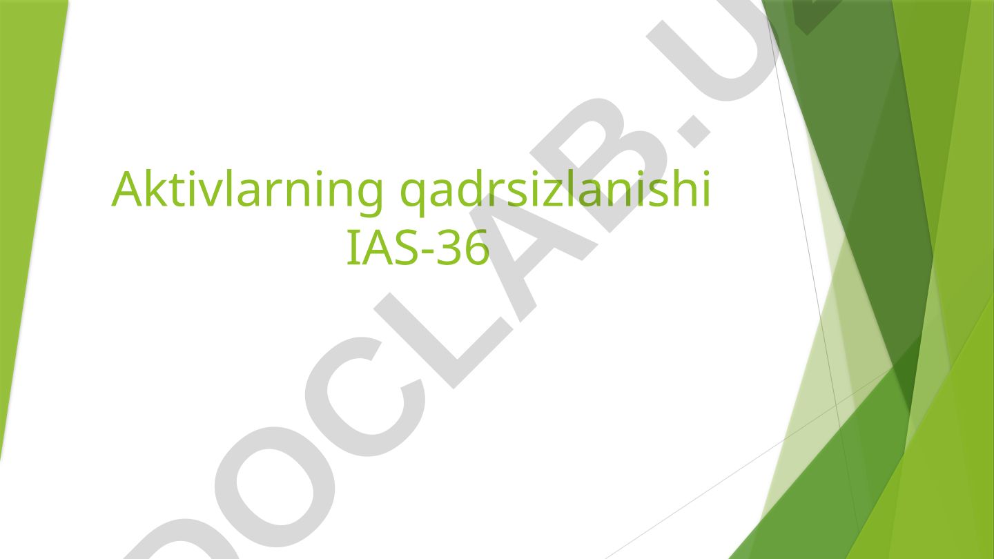 Aktivlarning qadrsizlanishi IAS-36