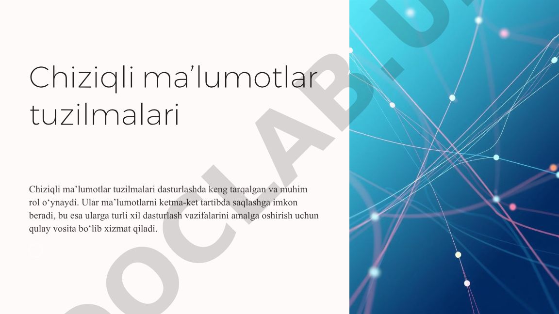 Chiziqli ma'lumotlar tuzilmalari: massivlar va bog'langan ro'yxatlar
