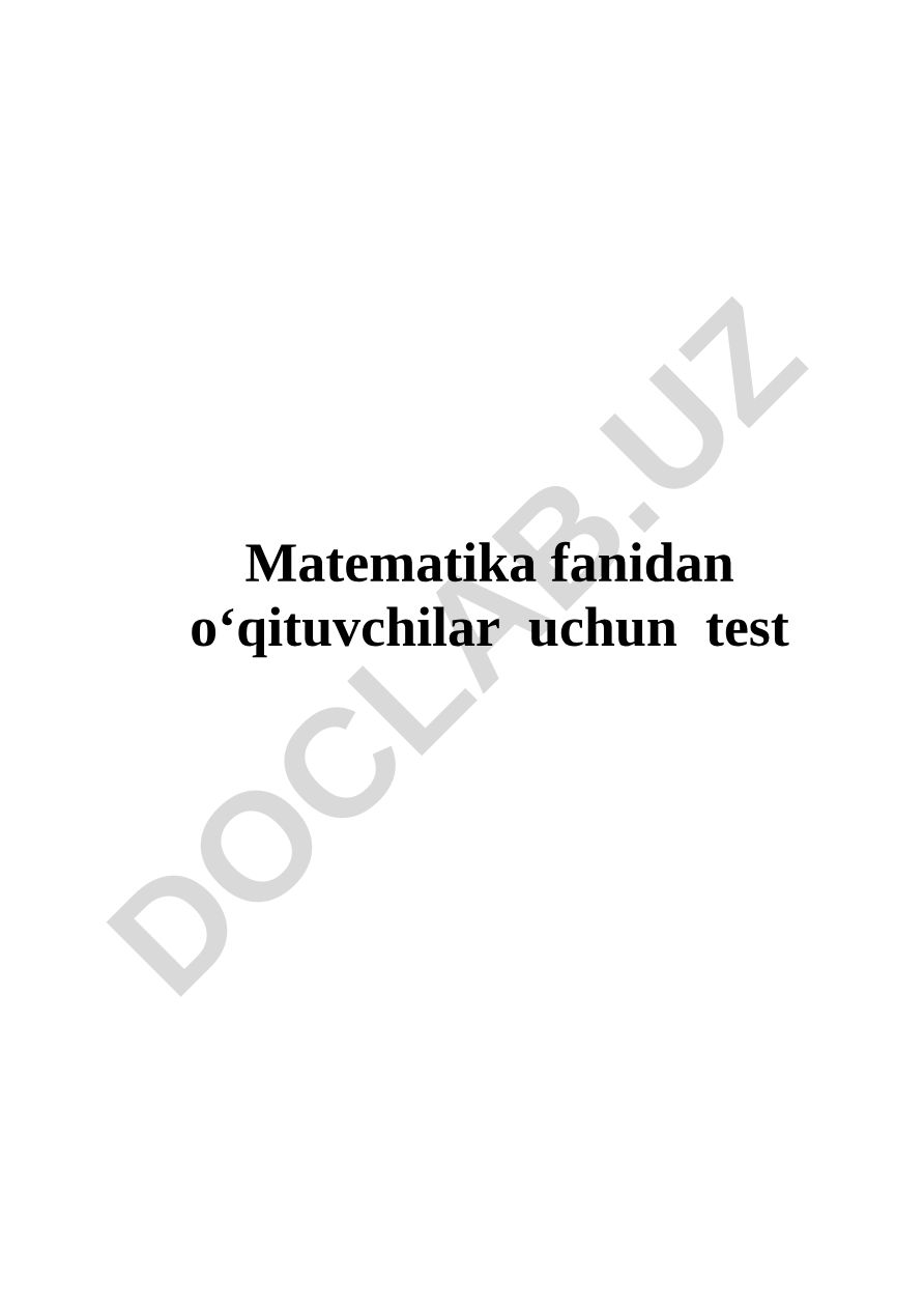 Matematika fanidan 9-sinf uchun test savollari