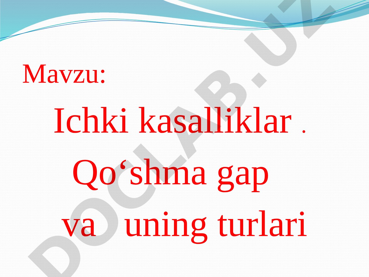 Ichki kasalliklar. Qo‘shma gap va uning turlari