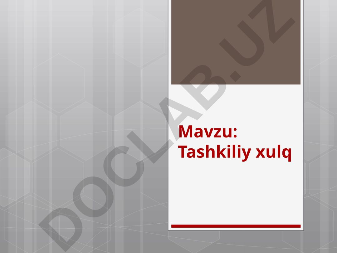 Tashkiliy xulq asoslari va tashkilotlarda inson munosabatlari