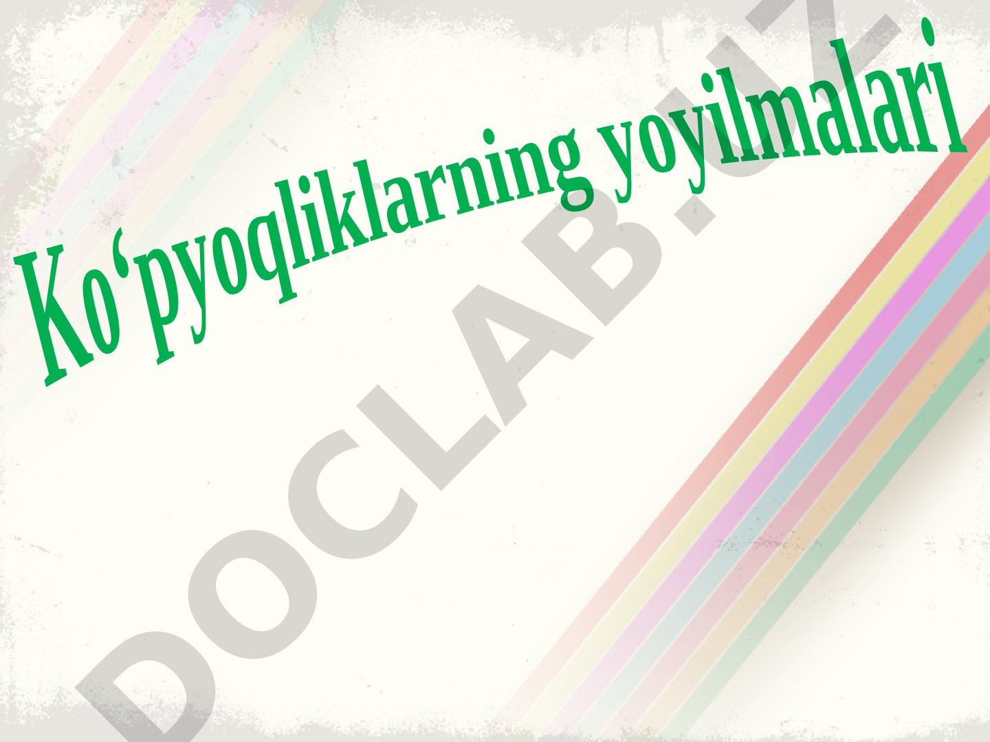 Ko'pyoqliklarning tekislikka yoyilmalari va modellarini konstruksiyalash