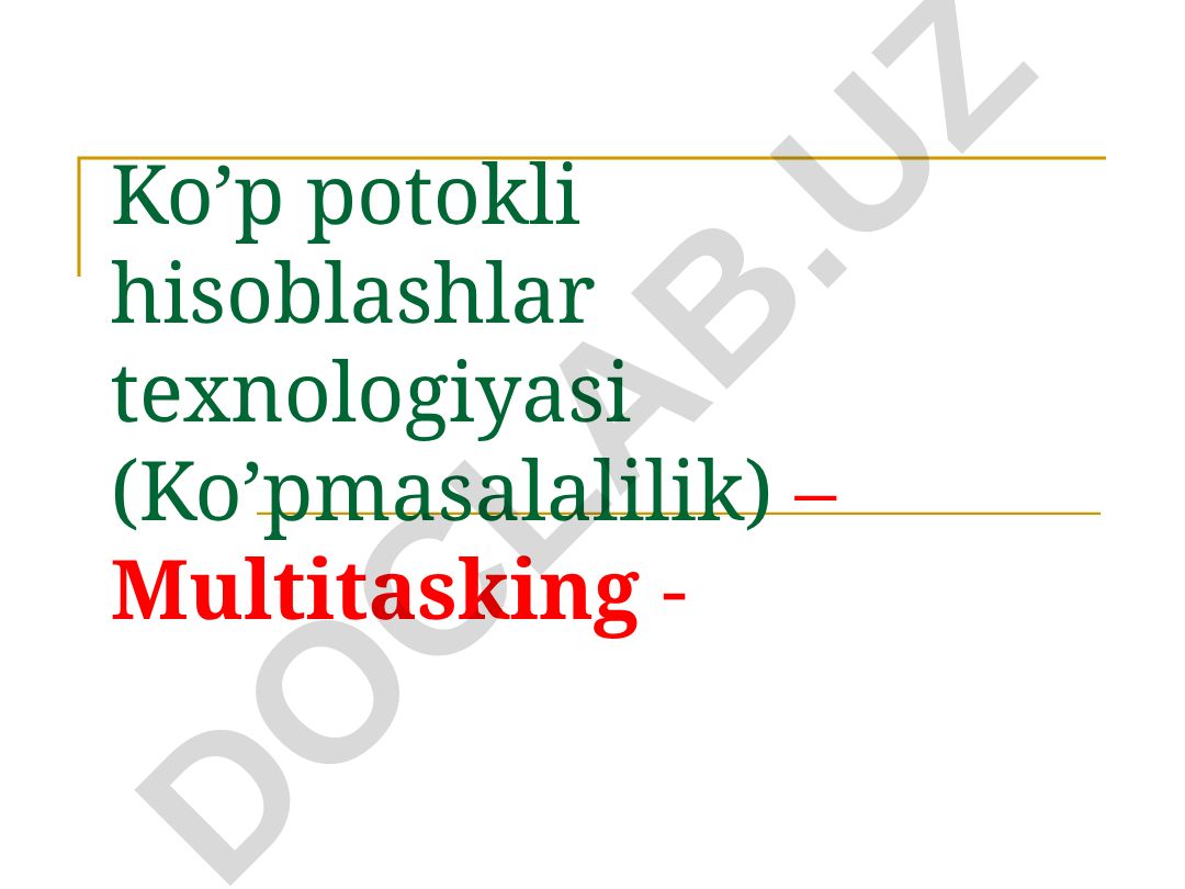 Ko'p potokli hisoblashlar texnologiyasi va parallel tizimlar