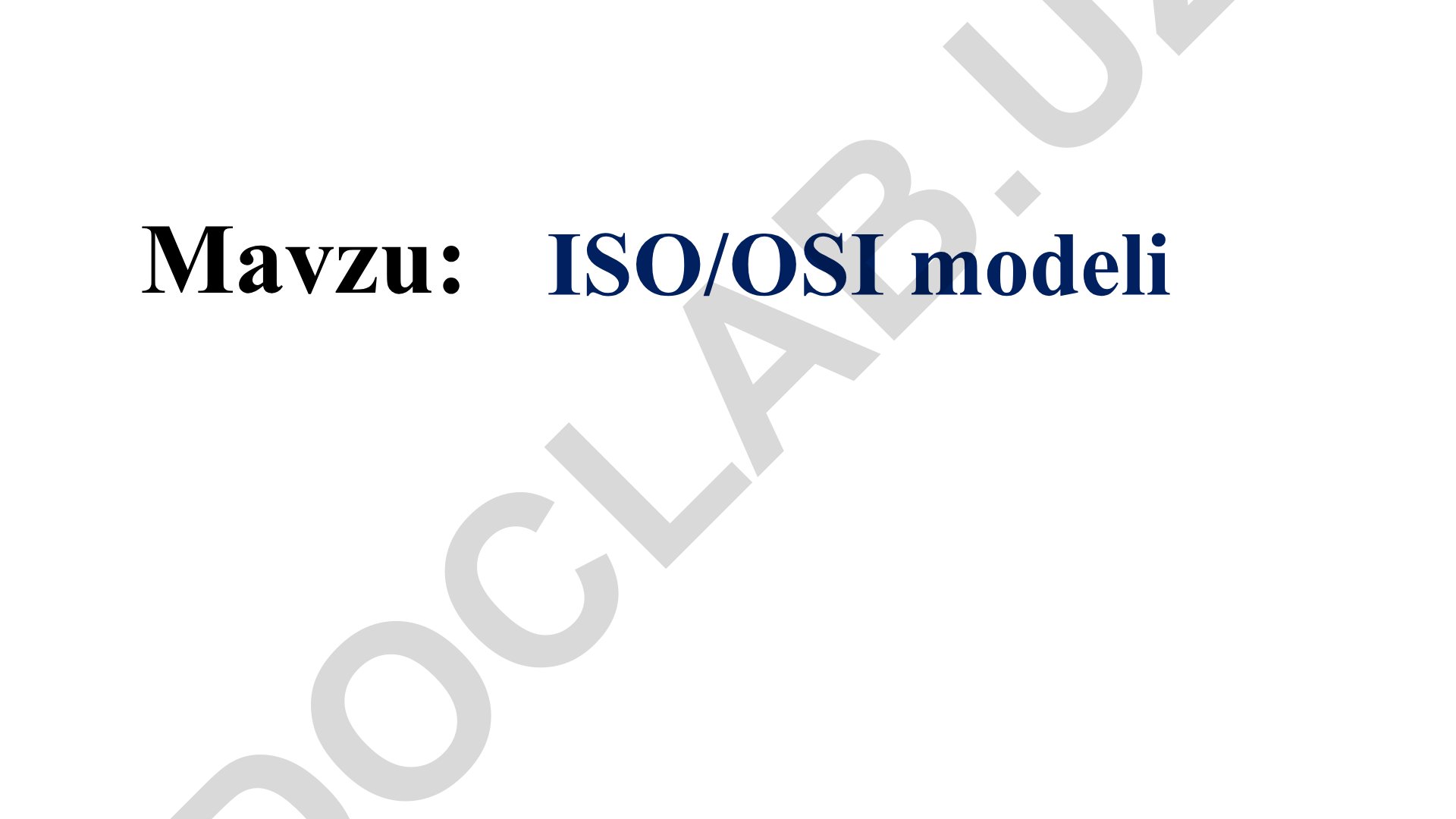 ISO/OSI modeli