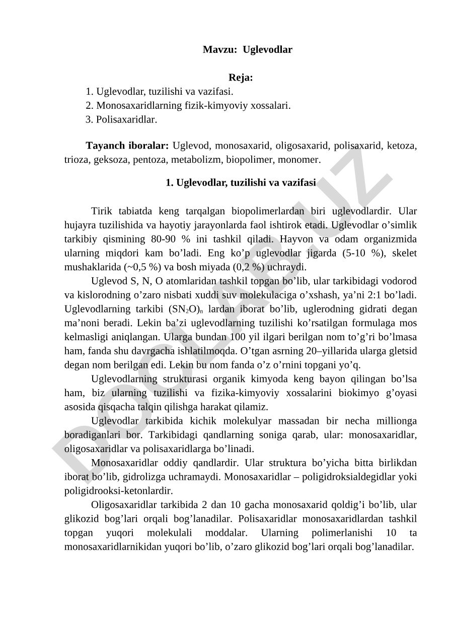 Uglevodlar