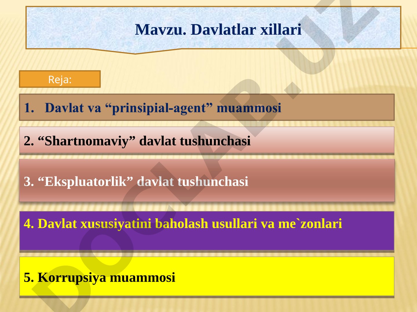 Davlat turlari taqdimoti