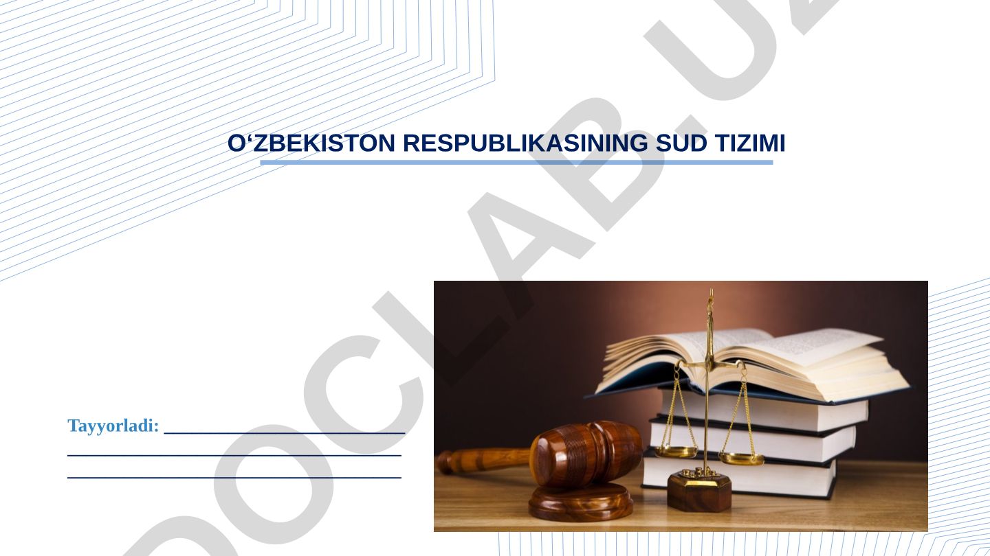 O'zbekiston Respublikasida sud hokimiyatining tashkil etilishi va faoliyati prinsiplari