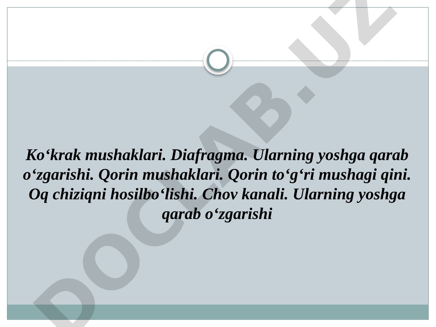 Mushaklar anatomiyasi taqdimoti