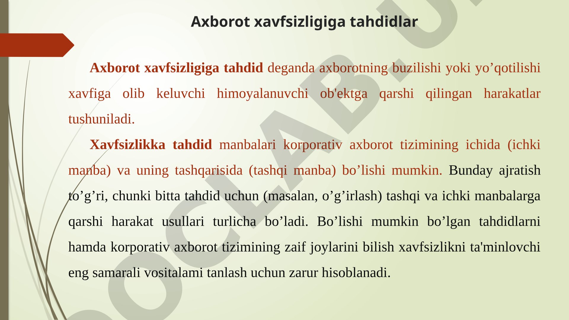 Axborot xavfsizligiga tahdidlar