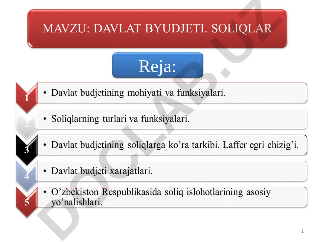 Davlat budjetining mohiyati, funksiyalari va soliq turlari