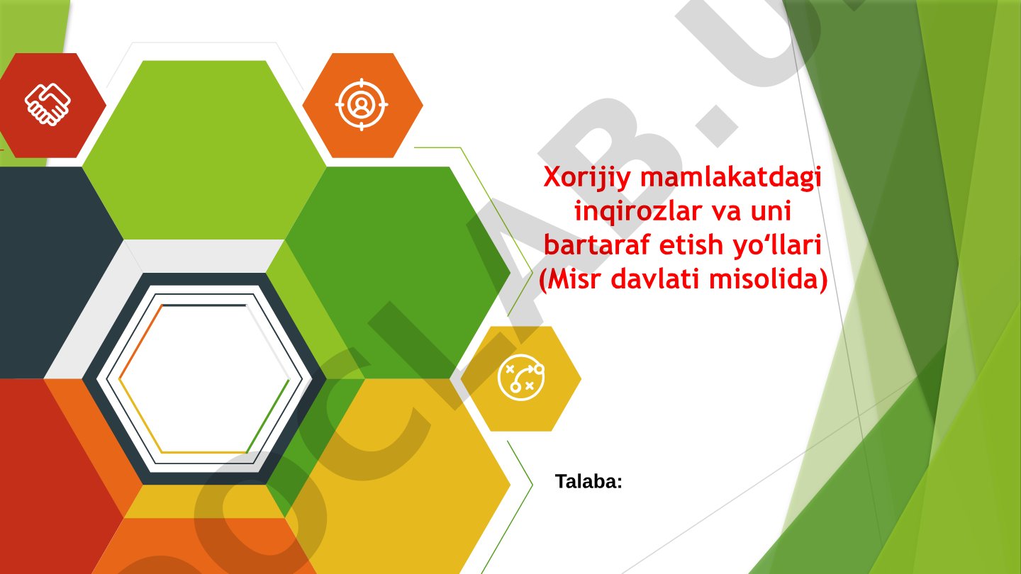 Xorijiy mamlakatdagi inqirozlar va uni bartaraf etish yoʻllari (Misr davlati misolida)