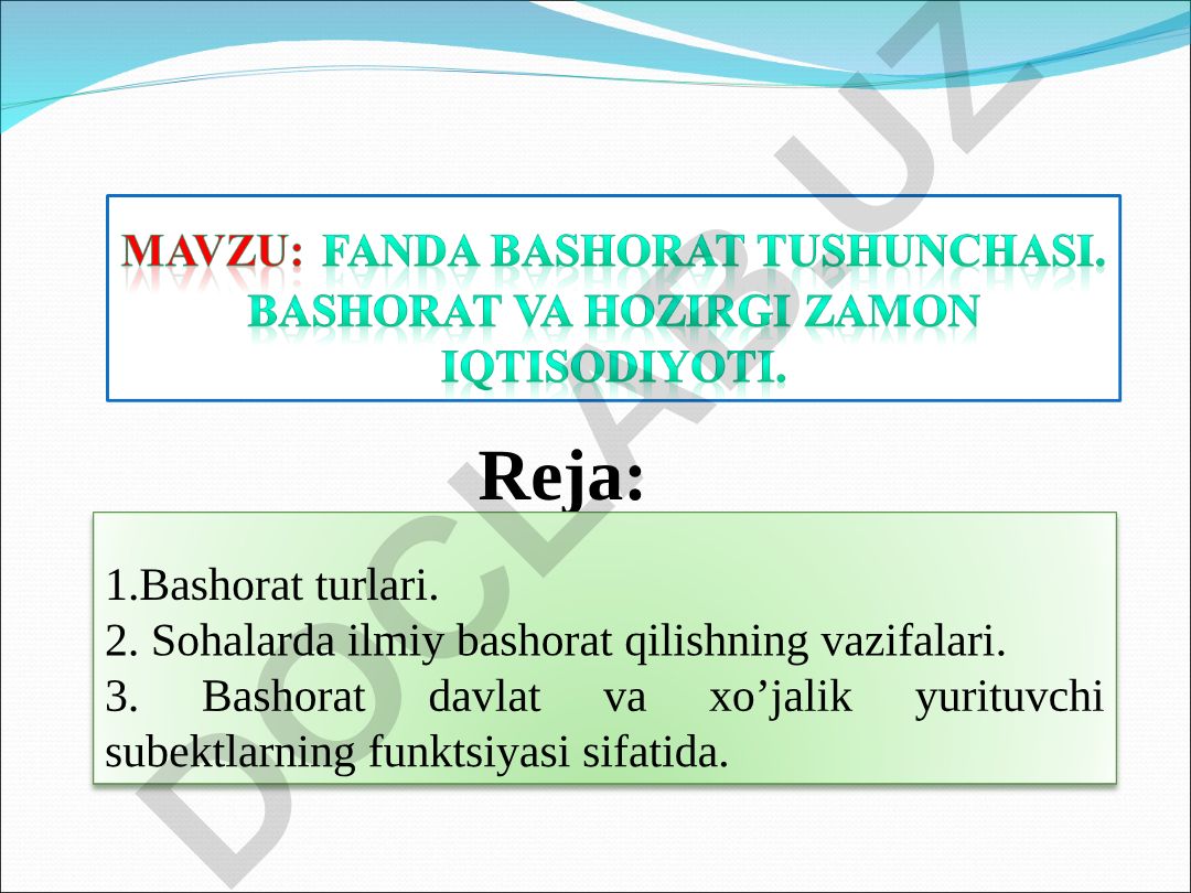 Bashorat turlari va sohalarda ilmiy bashorat qilish