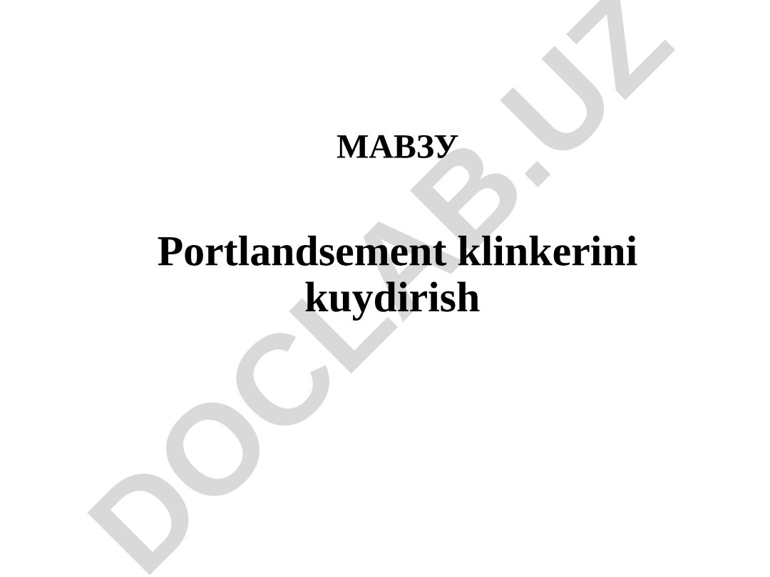 Portlandsement klinkerini kuydirish