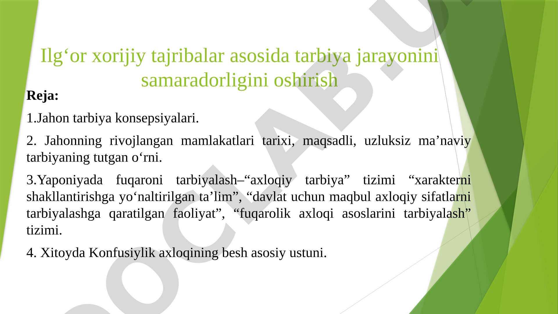 Tarbiya jarayoni taqdimoti
