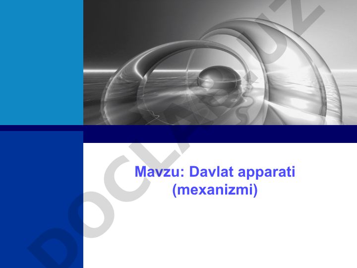 Davlat apparati (mexanizmi) ma'ruza mashg'uloti rejasi