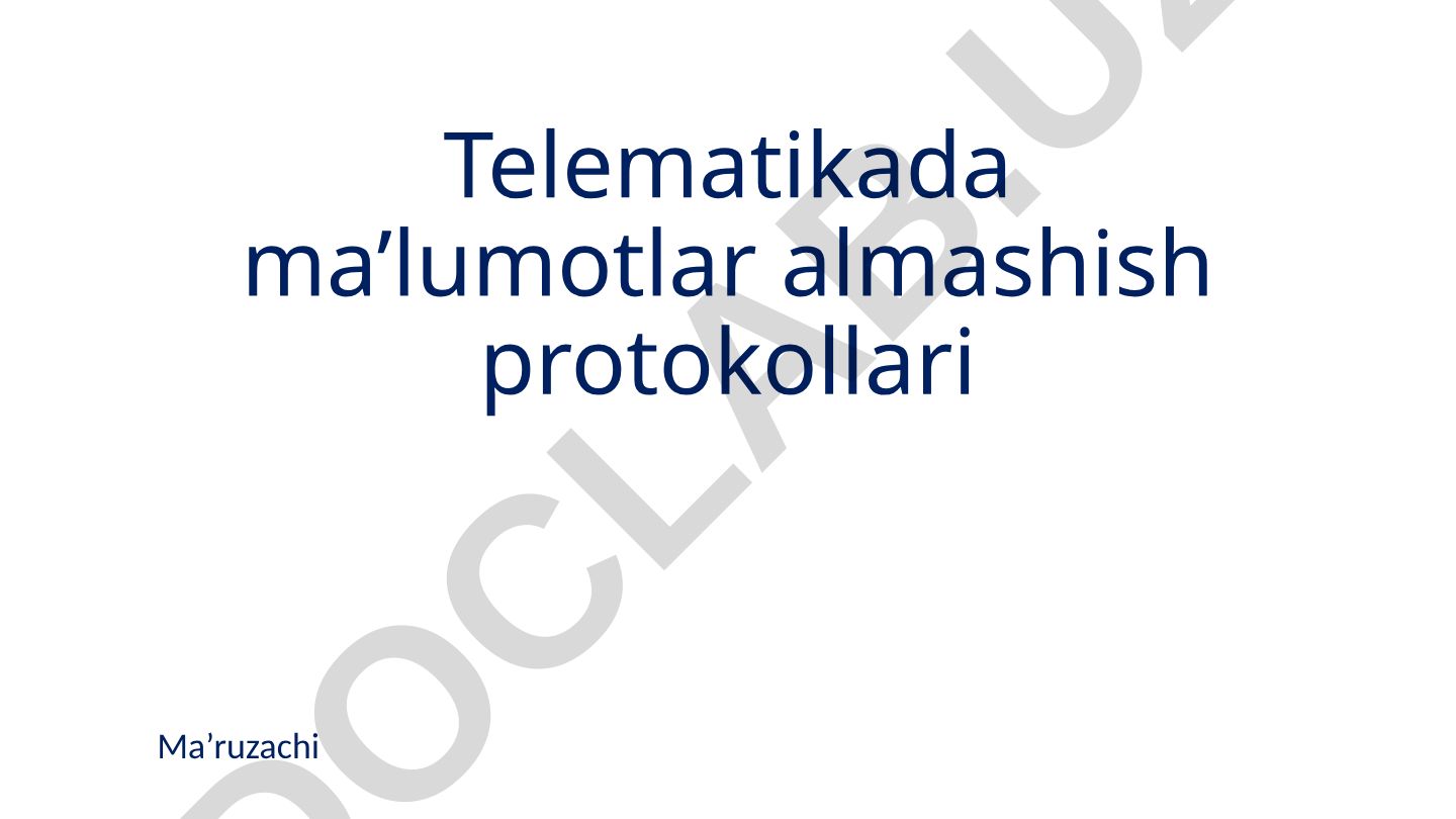 Telematikada ma'lumotlar almashish protokollari