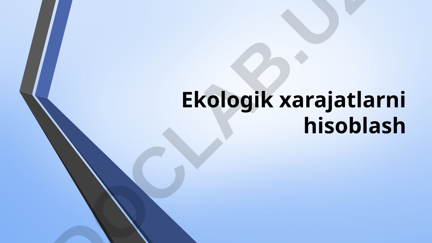 Ekologik xarajatlarni hisoblash va boshqarish