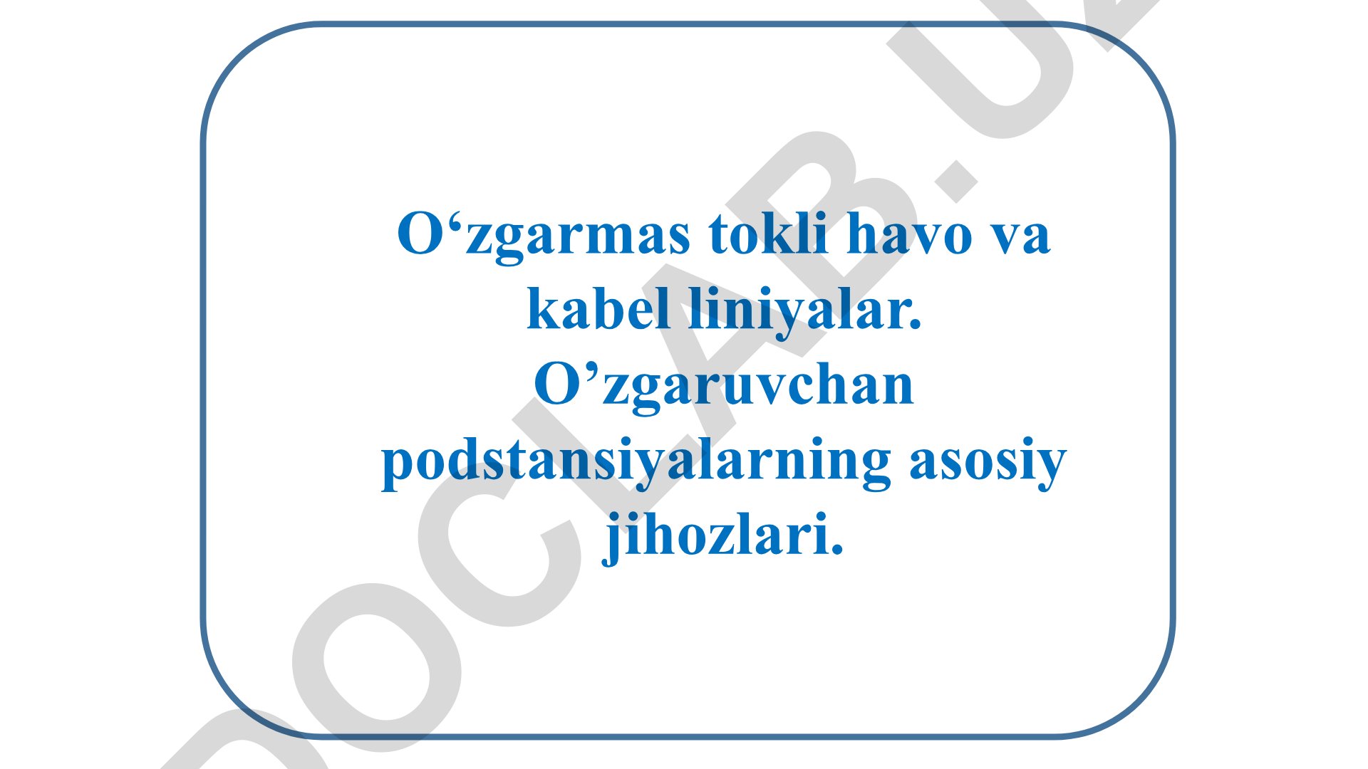 O'zgarmas tokli havo va kabel liniyalari tayanch konstruksiyalari