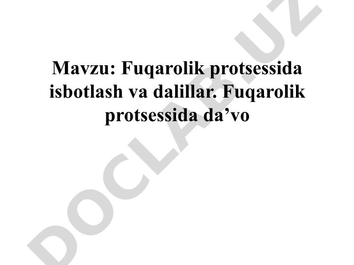 Fuqarolik protsessida isbotlash va dalillar