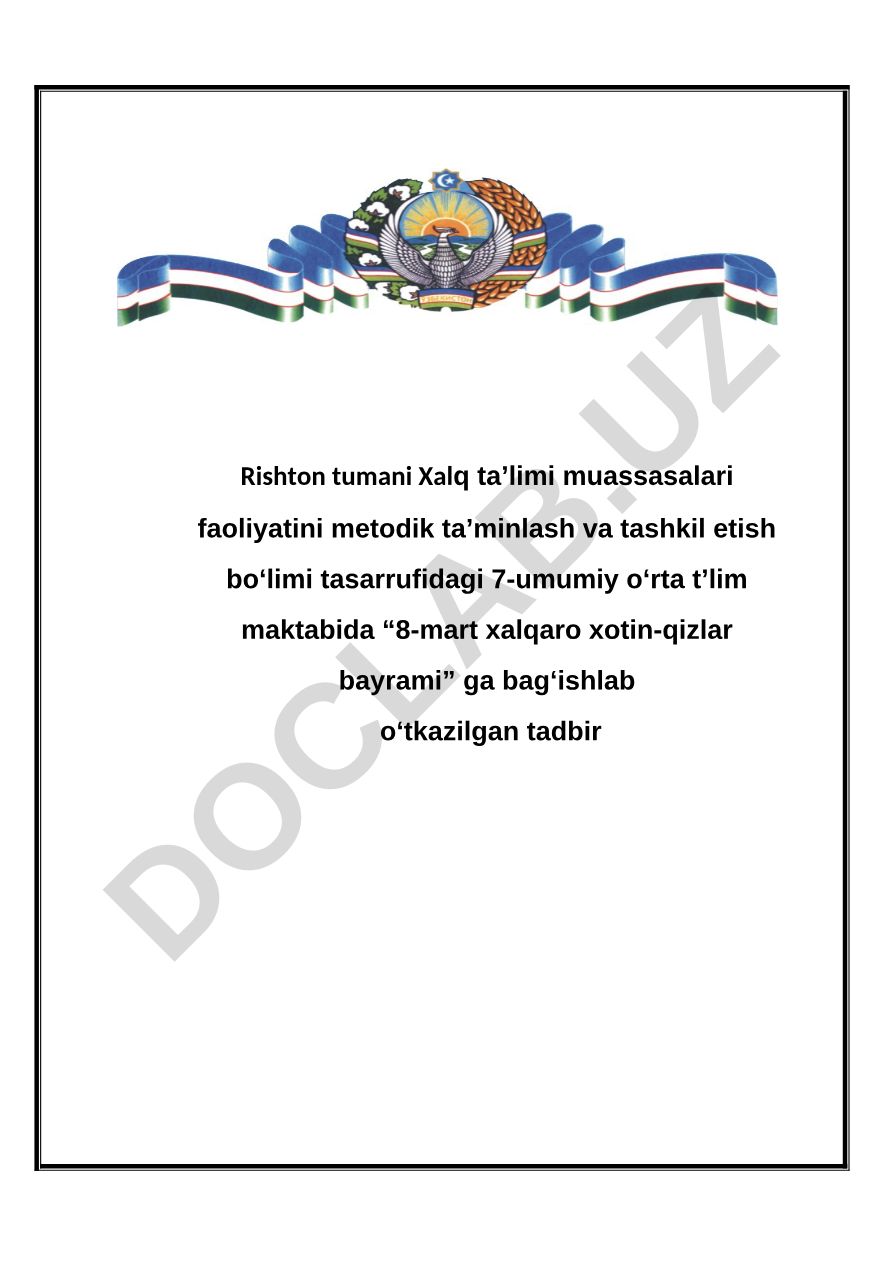 8-mart xalqaro xotin-qizlar bayrami tadbiri