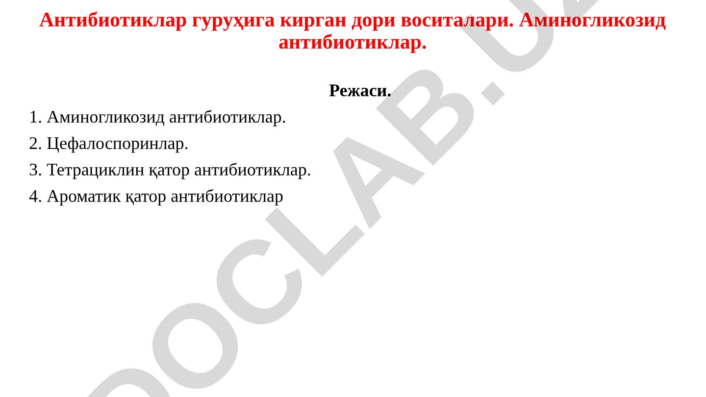 Аминогликозид антибиотиклар ва бошқа антибиотик гуруҳлари