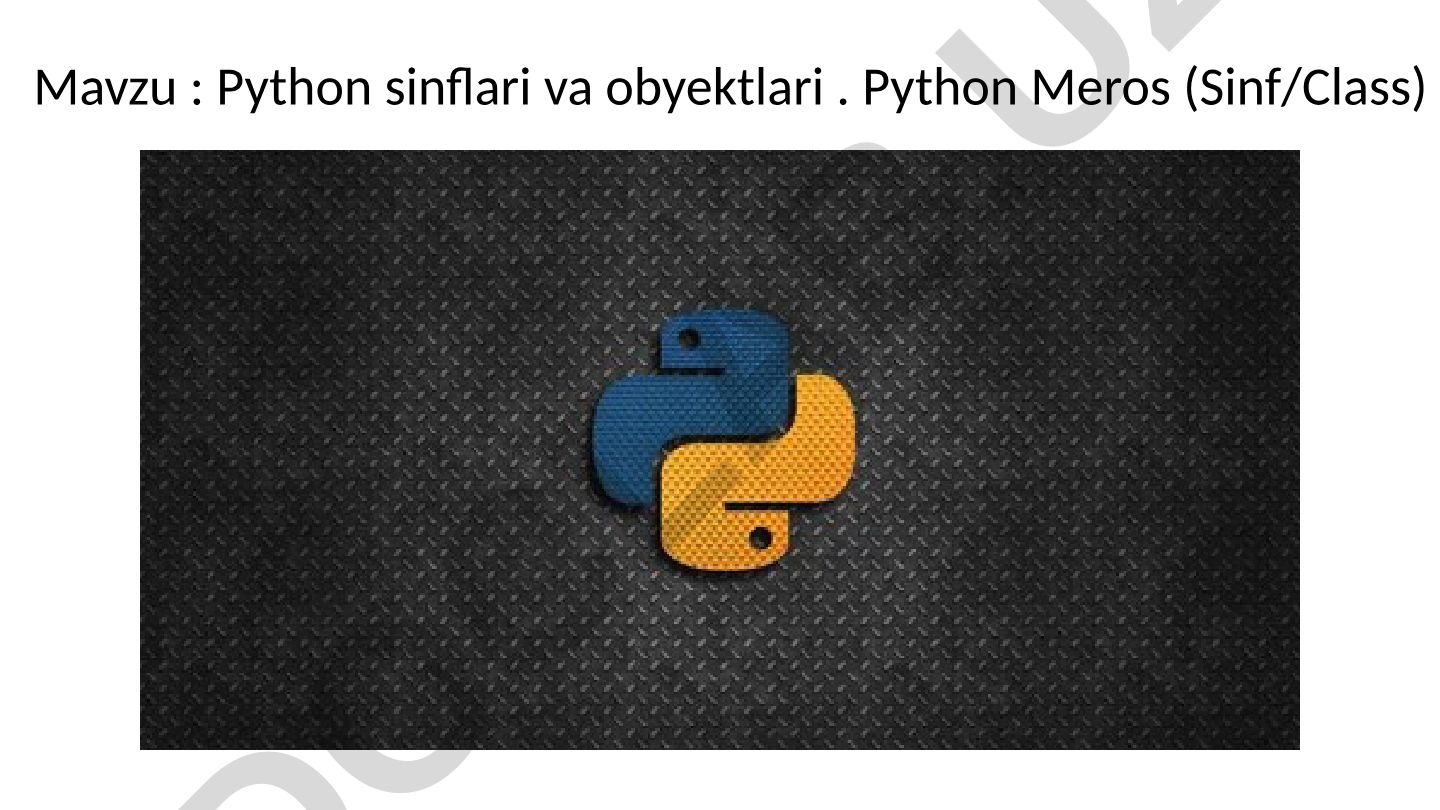 Python sinflari va obyektlari