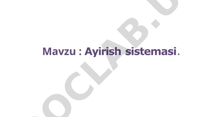 Ayirish sistemasi