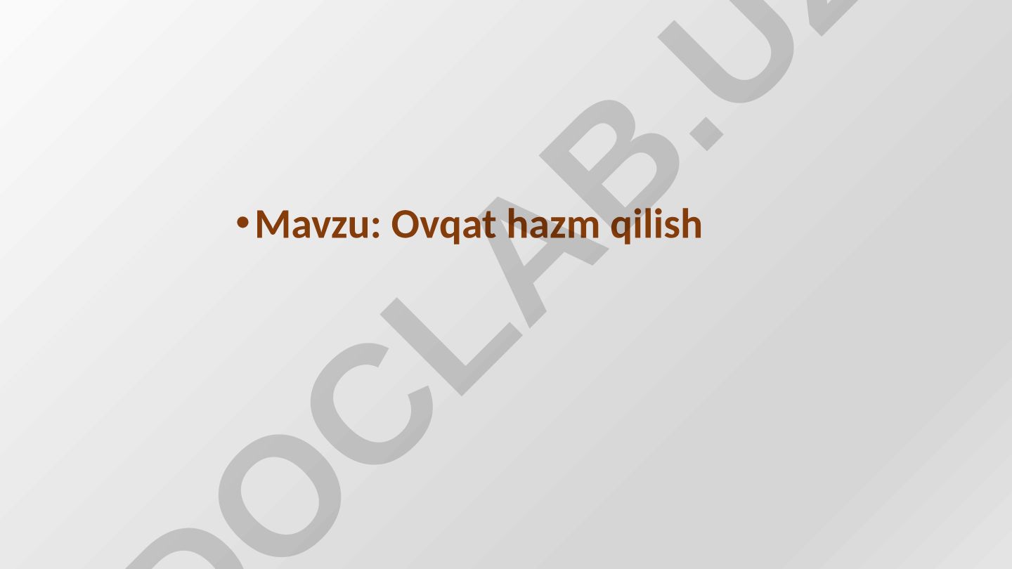 Ovqat hazm qilish