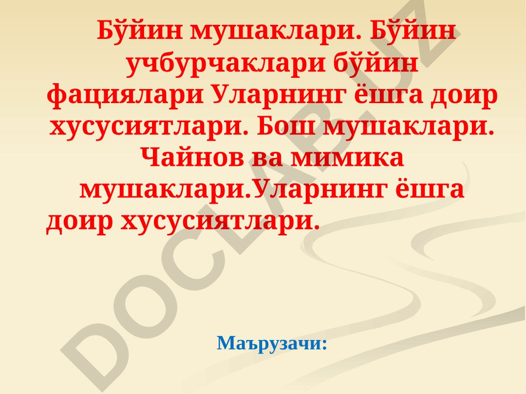 Бўйин ва бош мушаклари